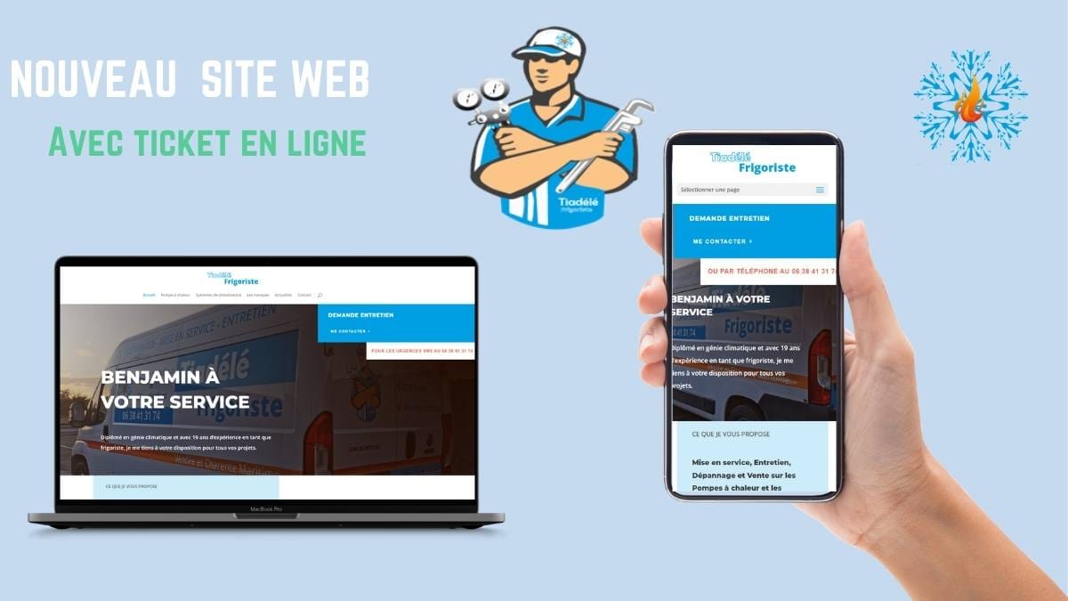 Annonce de la mise en ligne du site Tiadele Frigoriste