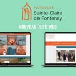 Page d’accueil du site de la paroisse de Fontenay-le-Comte avec une interface moderne et accessible.